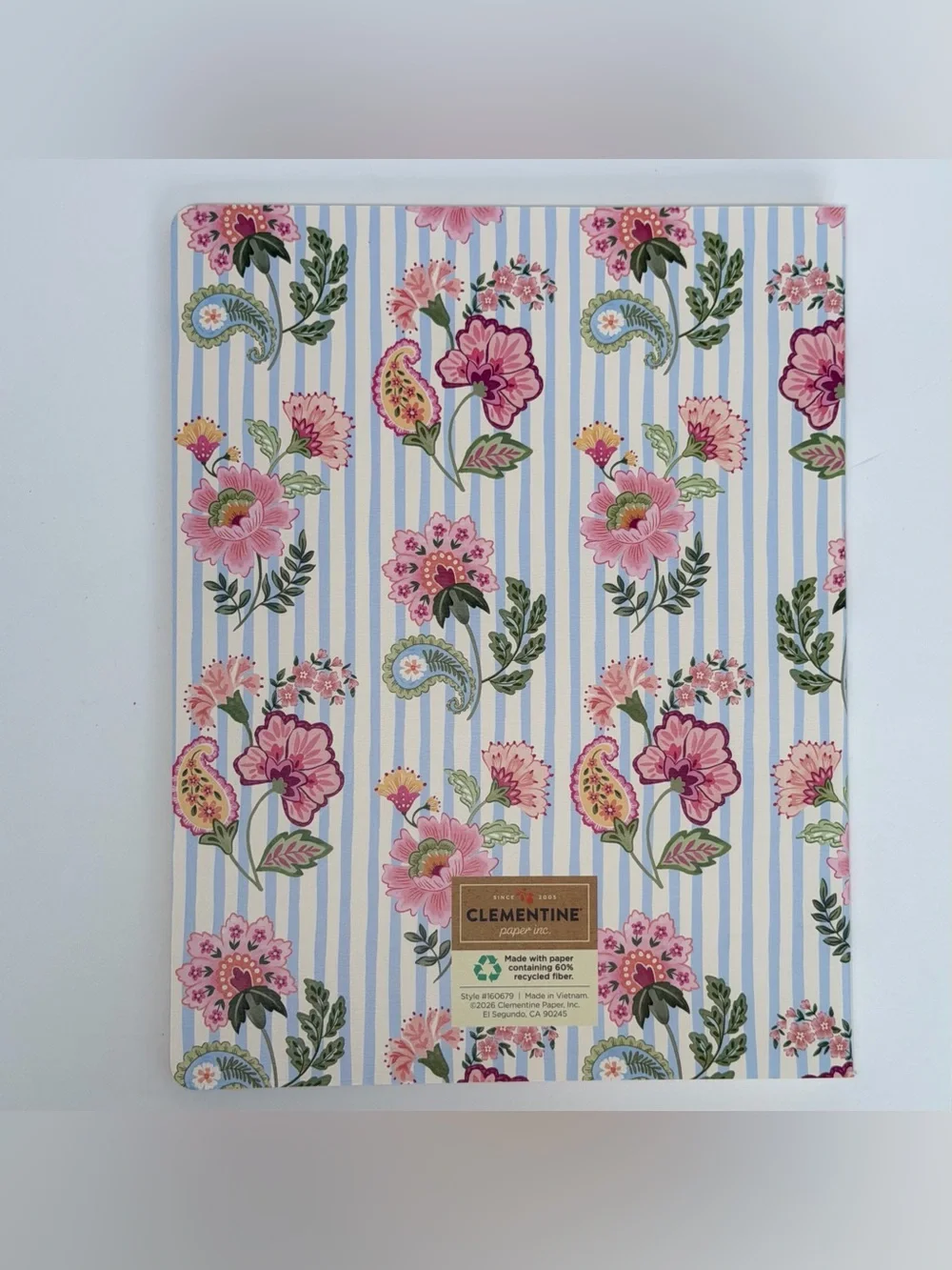 2026-2027 Clementine Paper inc. 17-month Large Size Planner (Blue Stripes)